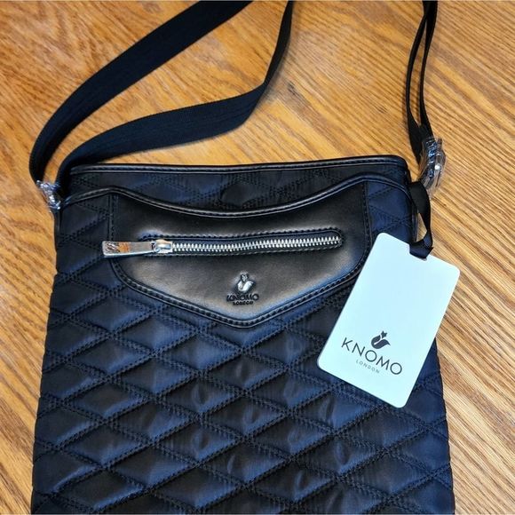 Knomo Bags Nwt Knomo London Quilted Crossbody Purse Black Nylon